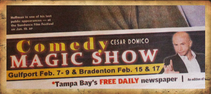 News - Cesar Domico - Magician & Hypnotists - Magic & Hypnosis shows